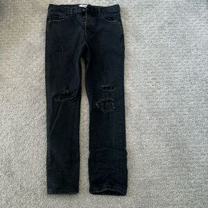 Free People Straight Leg Holey Jeans ☮️